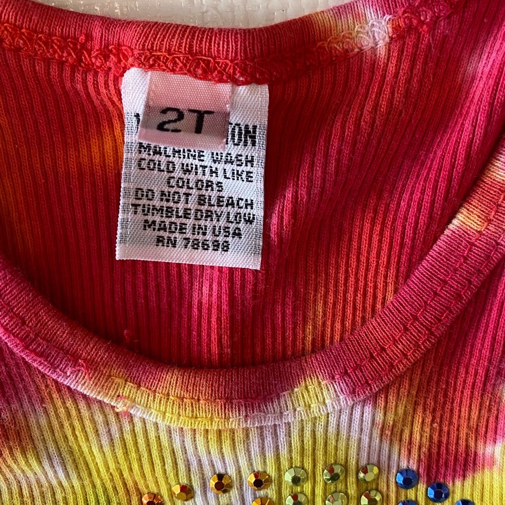 DENNYS Tie-Dye Dress with Studded Peace Sign - Picture 3 of 6